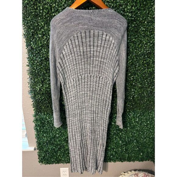 Free People Gray Slouchy Cardigan Duster Sz Small - Picture 3 of 5